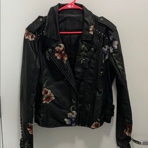 Floral printer bomber jacket